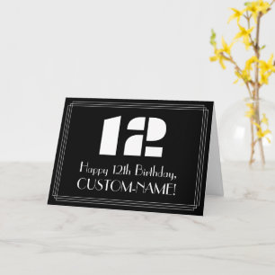 12:e födelsedag: Art Deco Inspired Titta "12" och Kort