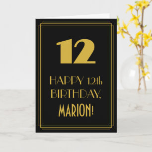 12:e födelsedag - Art Deco Inspired Titta "12" och Kort