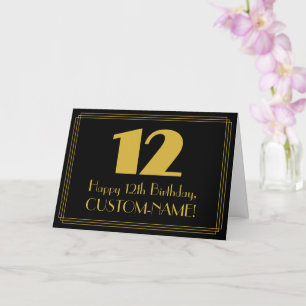 12:e födelsedag: Art Deco Inspired Titta "12" och Kort