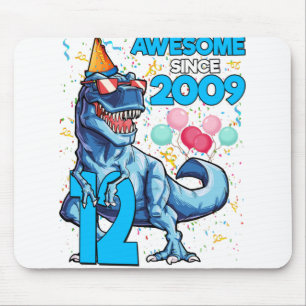 12:e födelsedag Dinosaur 12-årig pojke Kids Awesom Musmatta