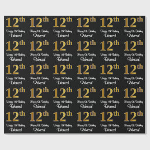 12:e födelsedag: Elegant Luxurious Faux Guld Titta Presentpapper