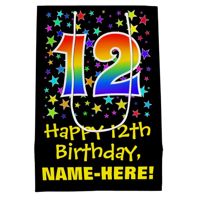 12:e födelsedag: Färgstjärnor Mönster och regnbåge (Baksidan)