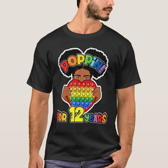 12:e födelsedag: Fidget afrikanska amerikanska bar T Shirt (Framsida)