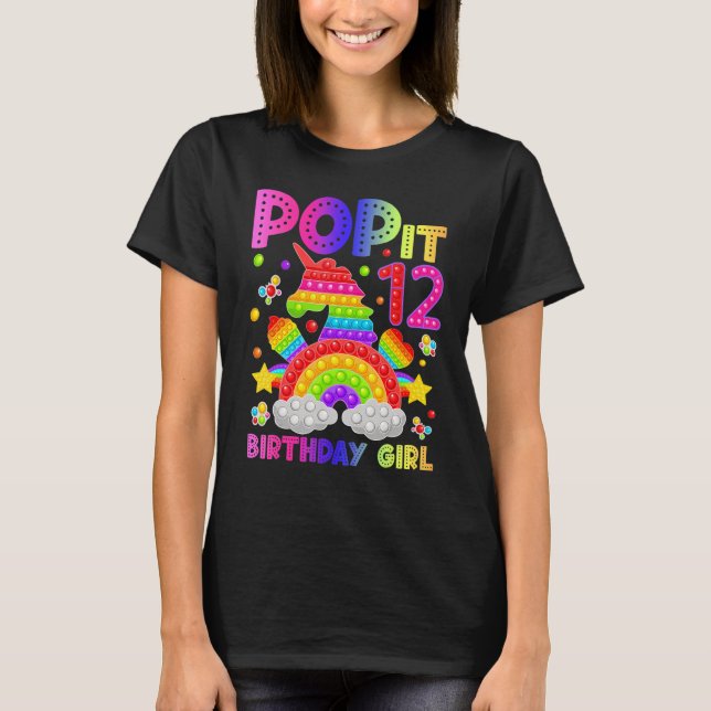 12:e födelsedag Fidget Leksak Pop Det födelsedag 1 T Shirt (Framsida)