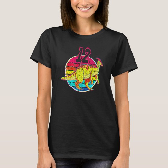 12:e födelsedag I Parasaurolophus I Familjesplikni T Shirt (Framsida)