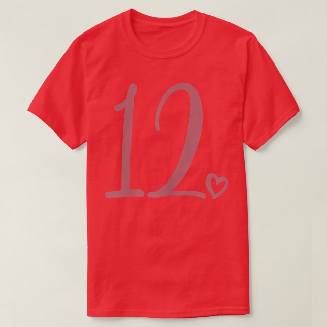 12:e födelsedag, Kids Girls, tolv tolv år T Shirt (Design framsida)