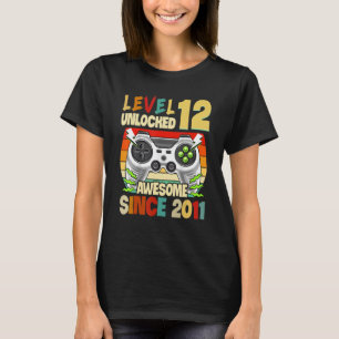 12:e födelsedag med gåvor 12 olåsta 12 år t shirt