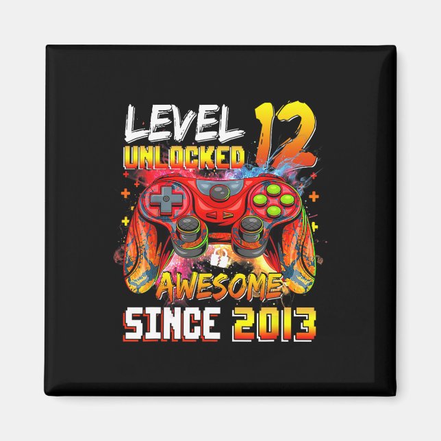 12:e födelsedag nivå 12 Olåst Fantastisk 2013 V Magnet (Framsidan)