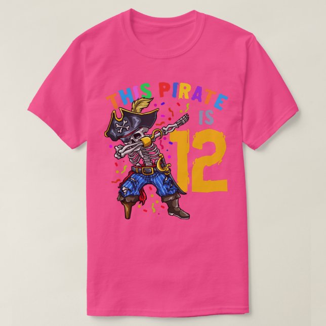 12:e födelsedag Pirat 1 T Shirt (Design framsida)