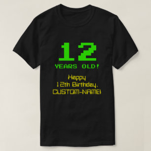 12:e födelsedag: Roligt, 8-bitars utseende, Nerdy T Shirt