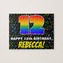 12:e födelsedag - Roligt, färgstarka musiksymboler