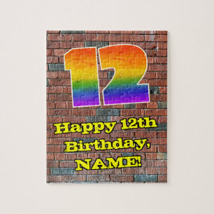 12:e födelsedag: Roligt Graffiti-Inspired Rainbow Pussel
