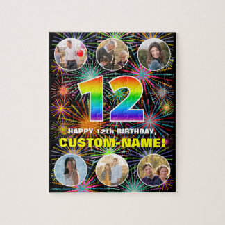 12:e födelsedag: Roligtens regnbågsnr, eget namn + Pussel