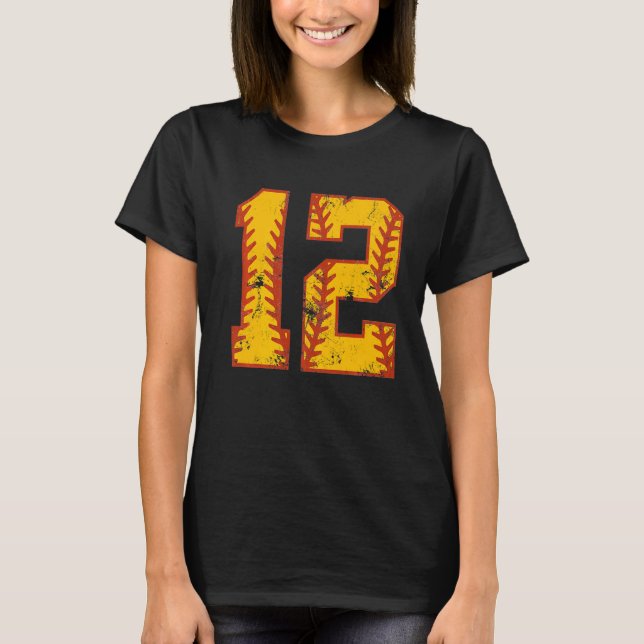 12:e födelsedag Softball Bdy 12-årig flicka T Shirt (Framsida)