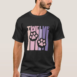 12:e födelsedag Tass Cute Hund 12 år gammal för Gi T Shirt