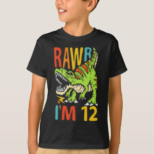 12:e födelsedagsdoktor T Rex Rawr I är 12 för pojk T Shirt