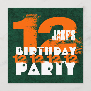 12:e Födelsedagsfest 12 år gammal Grunge Z12A Inbjudningar