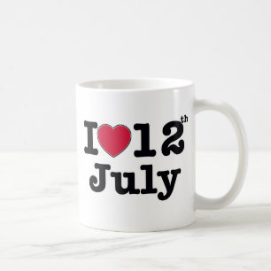 12:e juli min dag av födelsedagen kaffemugg