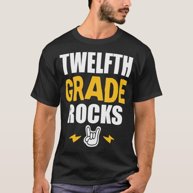 12:e Klass Back to school Musiklärare i Sten St. T Shirt (Framsida)