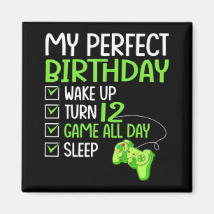 12:e Perfekt Birthday Boys Gaming 12 år gammal Gif Magnet
