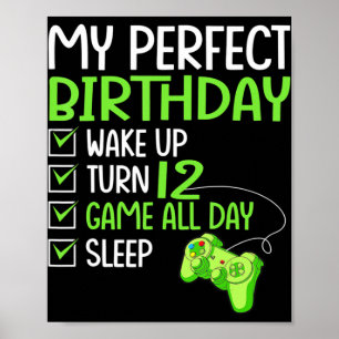 12:e Perfekt Birthday Boys Gaming 12 år gammal Gif Poster