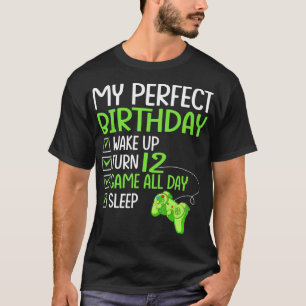 12:e Perfekt Birthday Boys Gaming 12 år gammal Gif T Shirt