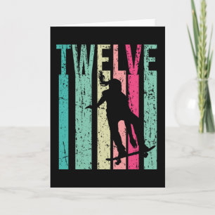 12:e Skater Birthday Girl Girl Skateboarding Skati Kort
