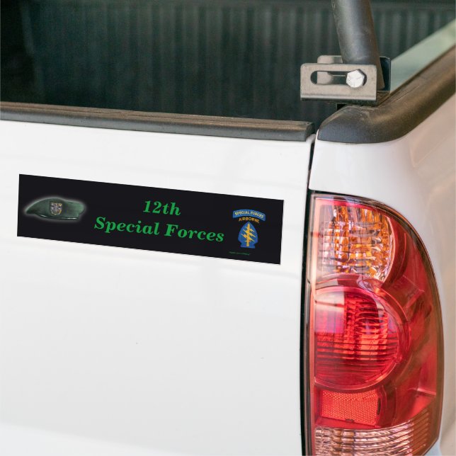 12:e Speciell Forces Grönt Berets Bumper Sticker Bildekal (På lastbil)
