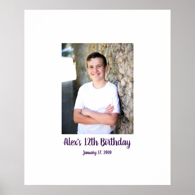 12:e, tolfte födelsedag, inskrivning i Party 12 Poster (Framsidan)