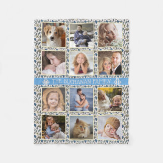12 Family Photo Collage Beach Snäckors Nautical Ea Fleecefilt