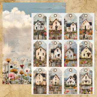 12 FARMHOUSE VINTAGE-JOURNALMÄRKEN