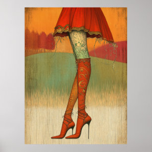*~* 12 FD2 Fall Whimsical Girl Autumn Retro Ben Poster