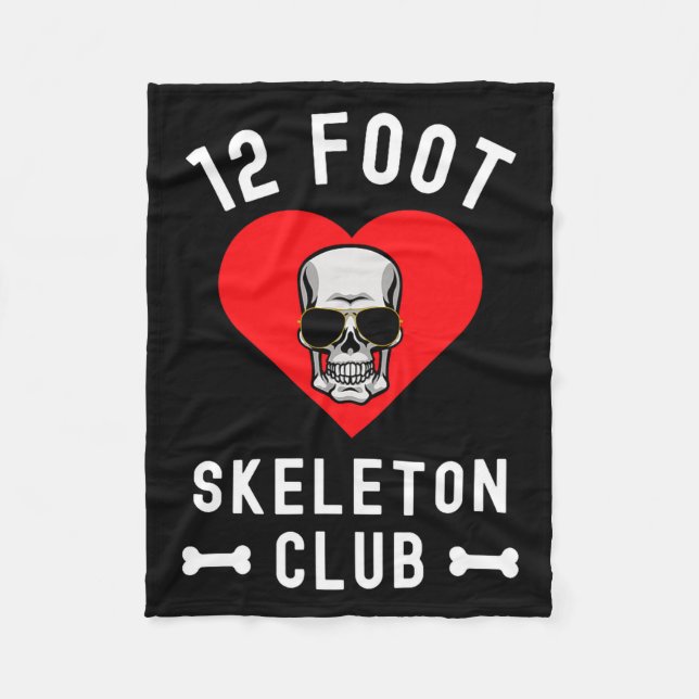 12 Foot Skeleton Club Giant Skelly Gles Valentine' Fleecefilt (Framsidan)