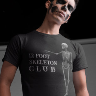 12 Foot Skeleton Klubb Halloween T Shirt
