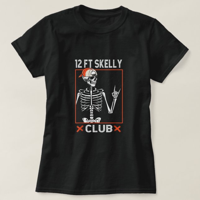 12 Foot Skelly Club Halloween Skeleton Costume App T Shirt (Design framsida)