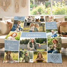 12 Foto Anpassat Mormor Namn Blå Tro Suvenir