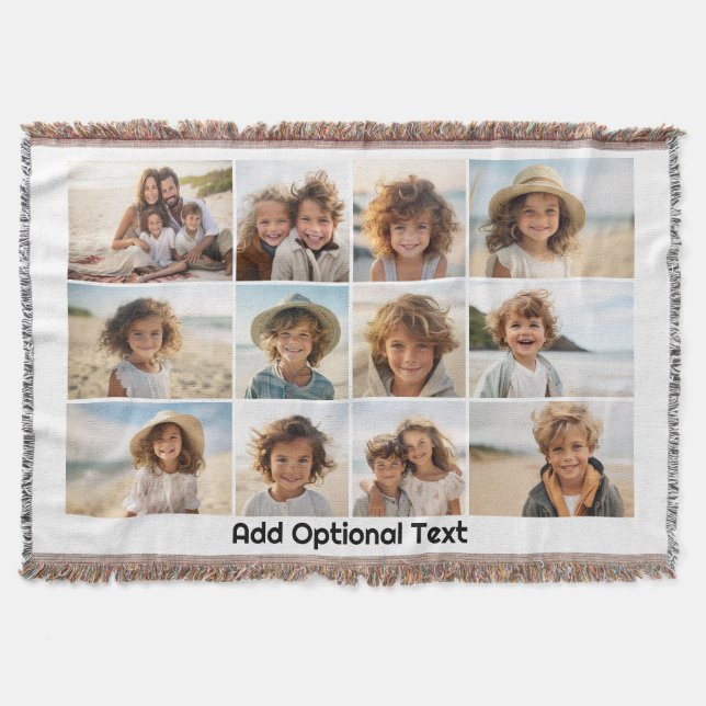 12 Foto Grid Collage - Vit - Modern Svart Filt (Framsidan)
