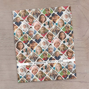 12 Foto Instagram Collage - diamantformat rutnät Fleecefilt