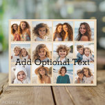 12 Foto Instagram Collage - pastellbakgrund Vykort<br><div class="desc">Fotocollage med 12 foton och ett textblock. Lägg till dina favoritbilder i denna roliga mall. Du kan använda Instagram-foton eller andra foton för detta rutnät.</div>