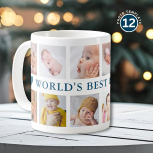 12 Fotocollage Havsblå Världens Bästa Farfar Kaffemugg