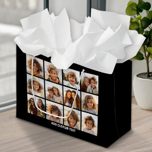 12 Fotoinstagram-kollage med svart bakgrund