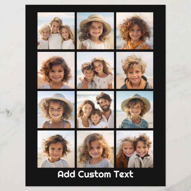 12 Fotoinstagram-kollage med svart bakgrund Reklamblad (Framsidan)