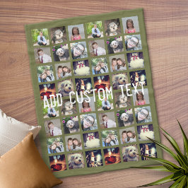 12 Fotointstagram Collage with Olive Background Fleecefilt