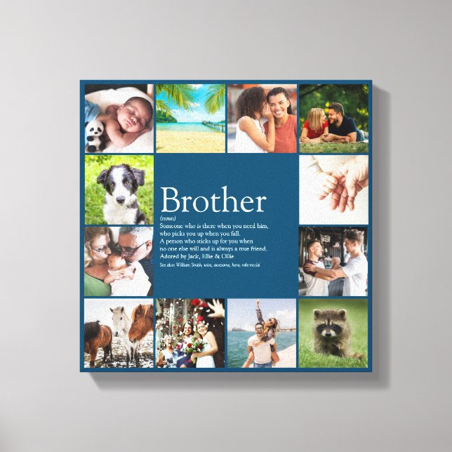 12 Fotokollage Blue Roligt Coola Brother Definitio Canvastryck (Framsida)