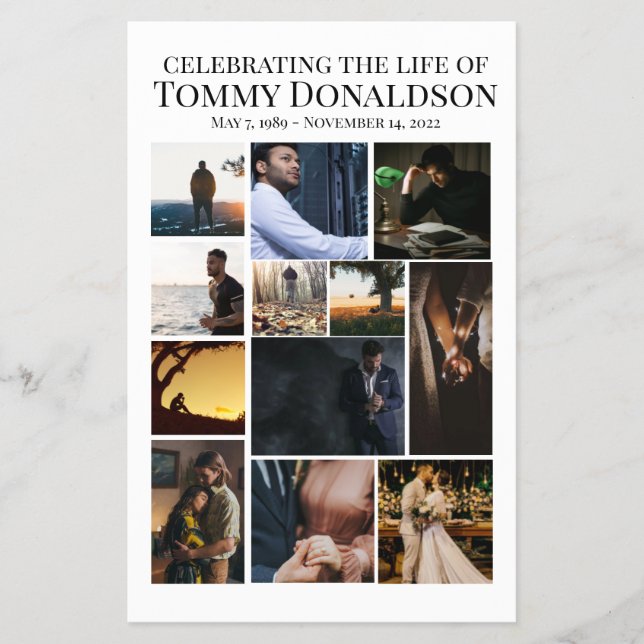 12 Fotokollage Funeral Flyer (Framsidan)