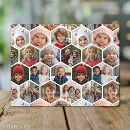 12 Fotokollage - funky hexagon mönster Vykort