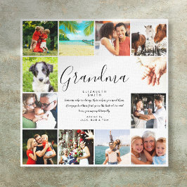 12 Fotokollage Grandma Quote Modern Script Canvastryck