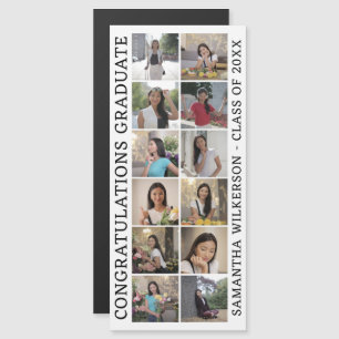 12 Fotokollage Gratulerart Student-magnetiskt kort