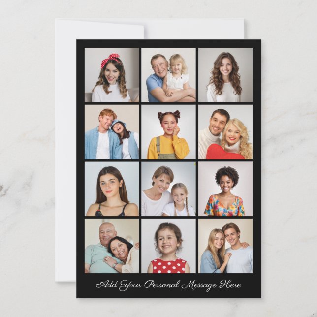 12 Fotokollage lägg till ditt eget gratulationskor (Framsida)