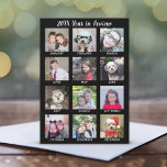 12 Fotokollage med år i recension 2020 Julkort<br><div class="desc">Svart bakgrund - Lägg till ditt favoritprogram bilder i den här roligten - ett foto för varje månad. Du kan använda Instagram-foton eller eventuella foton för det här rutnätet. Kalendern finns i ett rutnät så att du kan lägga till ett foto för varje månad på året. Du kan också ändra...</div>